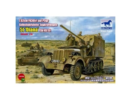 Kit de Maquete Plástico - LCC® - Alemanha 7.62cm FK36(r) - 135 - Plástico - Cinza