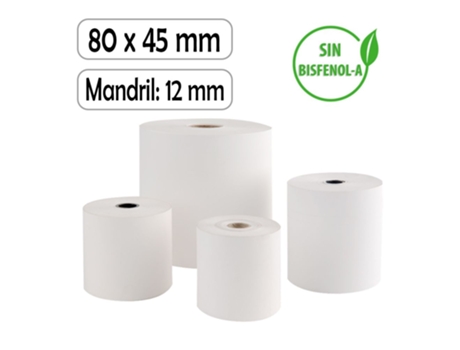 Rolos de Papel Térmico Sem Bpa Felixmania Branco 80X45X12Mm