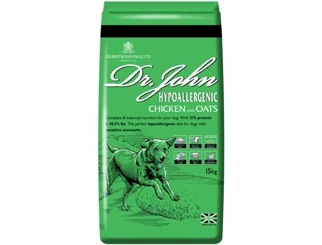 Ração Seca para Cão DR JOHN Hypoallergenic Frango com Aveia (15 kg)