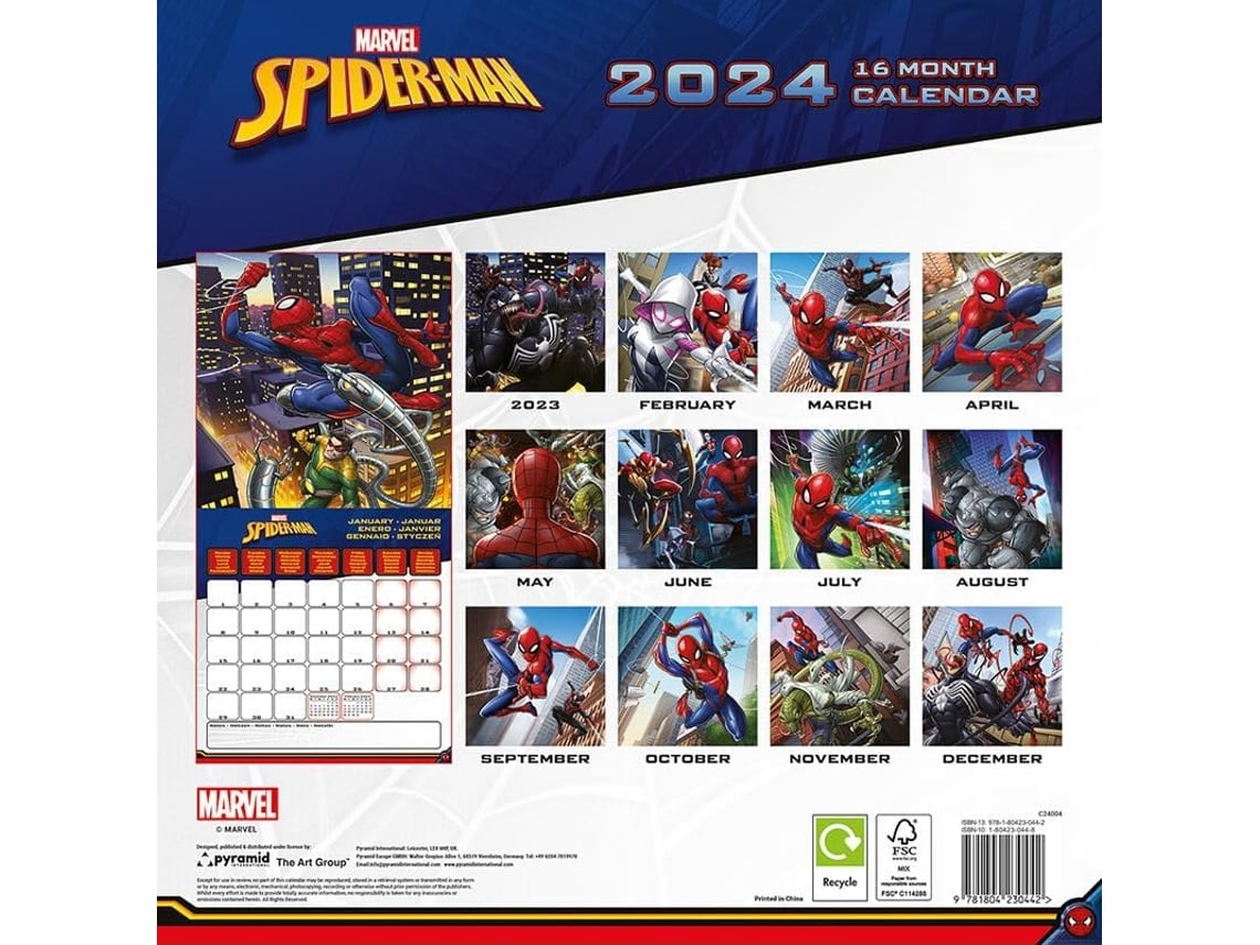 Calendario 2025 SpiderMan 2025 Marvel 30 X 30 Cm Worten.pt