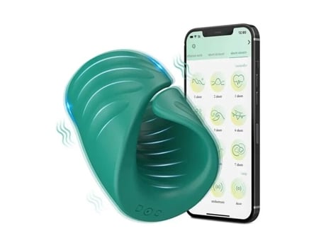 Vibrador Treinamento De Pênis Estimulador De Glãs Vibrador Com Controle De Aplicativos Delay Cock Ring ECENLEN