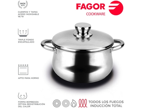 SILVERINOX 10.2LT DE AÇO INOXIDÁVEL COM TAMPA  DE DIÂMETRO 28CM