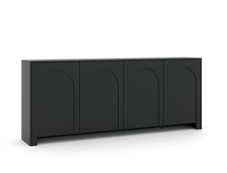 Cómoda Quatro Portas 3XE LIVING Painel de partículas Preto (83x204x35)