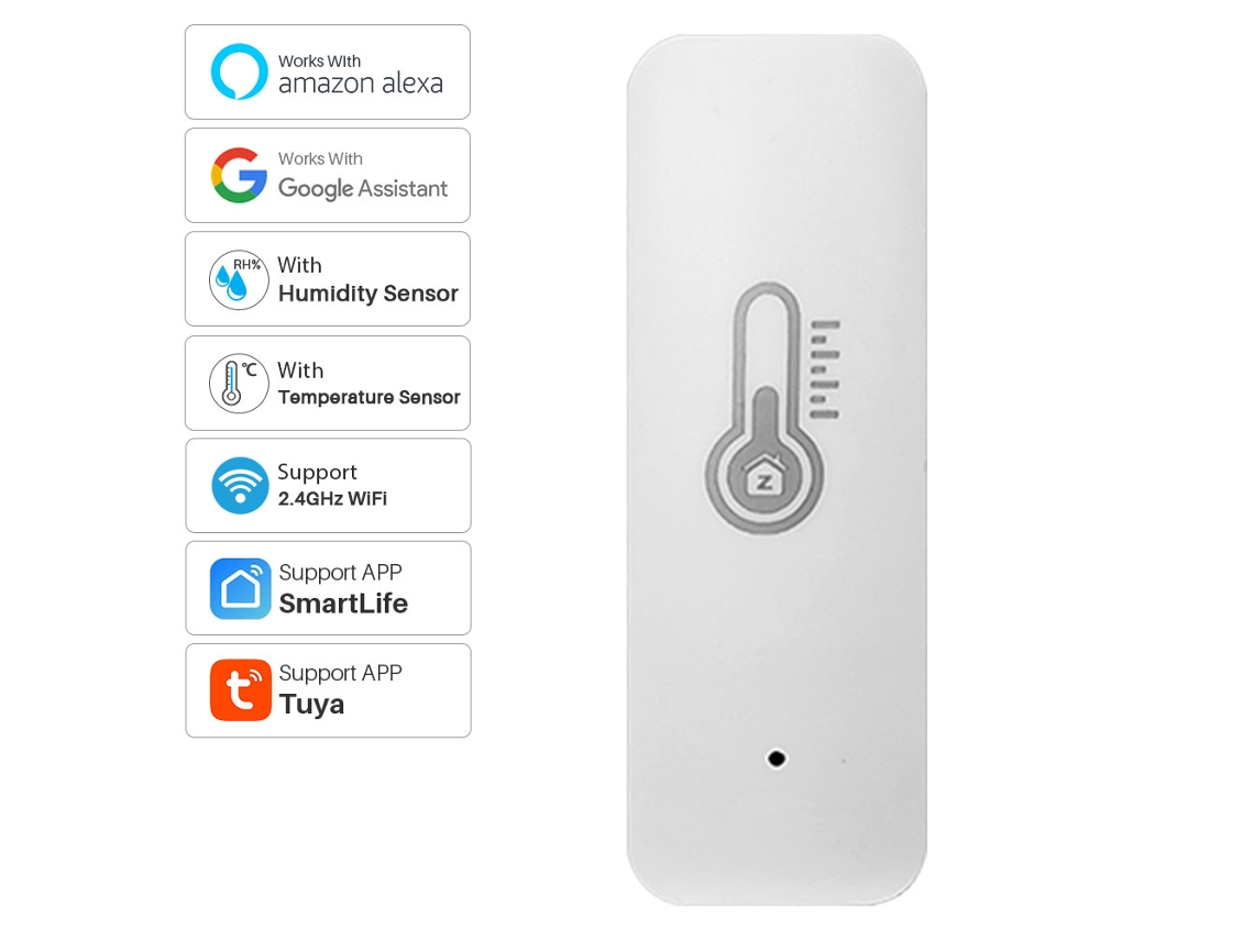 Smart WiFi Tuya Sensor de Temperatura e Humidade Piscina Higrómetro  Termómetro Indicação da bateria Alarme Alexa Google Home - China Sensor de  Temperatura e Humidade WiFi, Sensor de WiFi