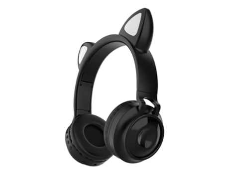 Auscultadores Cat Ear Wireless Headphones Almofadados Almofadados New Sciense Bt-028 Preto