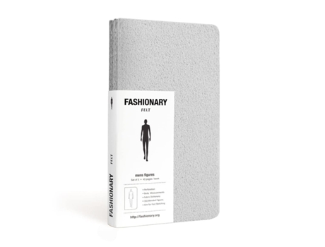 Livro Fashionary Mini Felt Grey Mens Sketchbook A6 de Fashionary (Inglês)