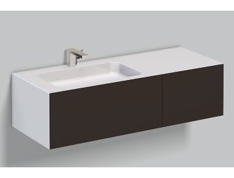 Lavatório ALAPE WP.Folio7 1254x350x500mm móvel de banheiro 2 extensões completas lavatório com furo para torneira 515881