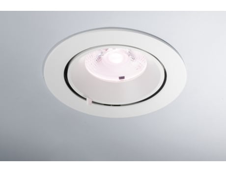 Led Embutido Delta Fresh Meat em Alumínio Branco Acetinado e Refletor Prateado com Cabeça Extraível e Ajustável 30W 3000K Luz Quente