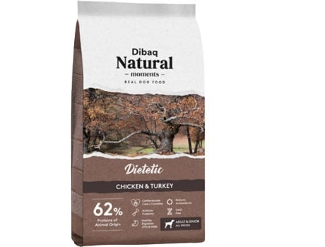 Ração para Cães DIBAQ Natural Moments (15 Kg - Seca - Todas as Idades - Sabor: Peru e Frango)