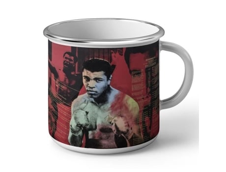 Caneca Metal Esmaltado Muhammad Ali Cronologia Palmares Do Maior Pugilista FABULOUS BIJOUX