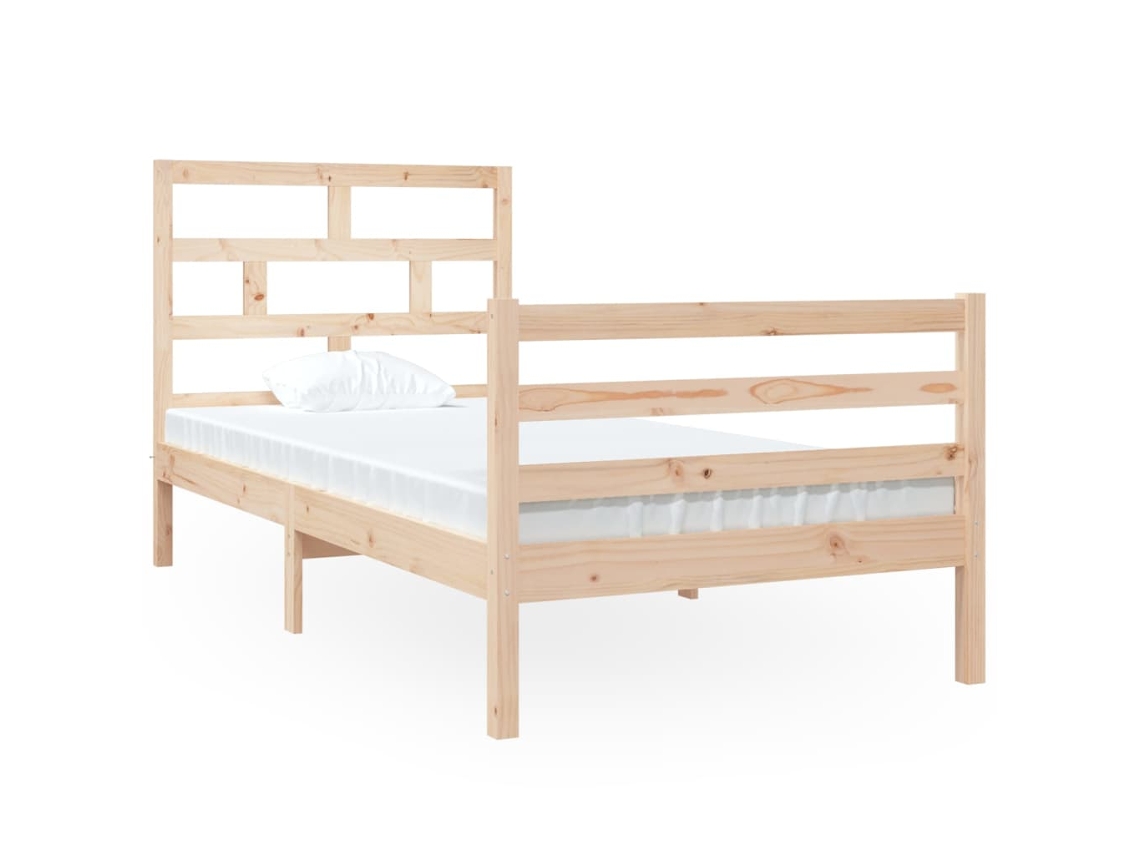 vidaXL Estrutura de cama solteiro 3FT 90x190 cm madeira maciça Worten pt