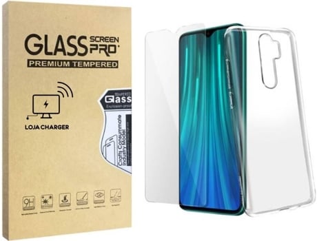 Capa e Película Vidro Temperado Xiaomi Note 8 Pro LOJA CHARGER Transparente