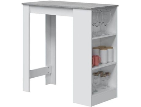 Mesa de Apoio HABITDESIGN Branco - cimento (Melamina - 103 x 105 x 50 cm)