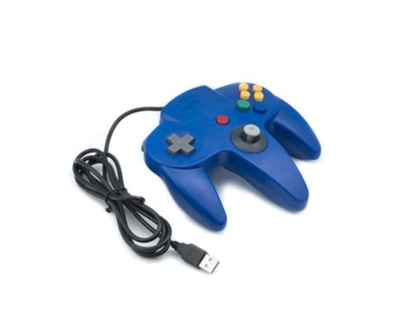 Comando para Nintendo 64 N64 Classic Usb Compatível com Mac Pc Azul