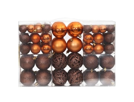 MAISON EXCLUSIVE Enfeites de Natal 100 Pcs 3 / 4 / 6 Cm Castanho