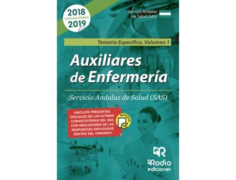 Livro Auxiliares de Enfermería. Servicio Andaluz de Salud (SAS) Temario Específico Volumen 1 de Vários Autores (Espanhol - 2018)
