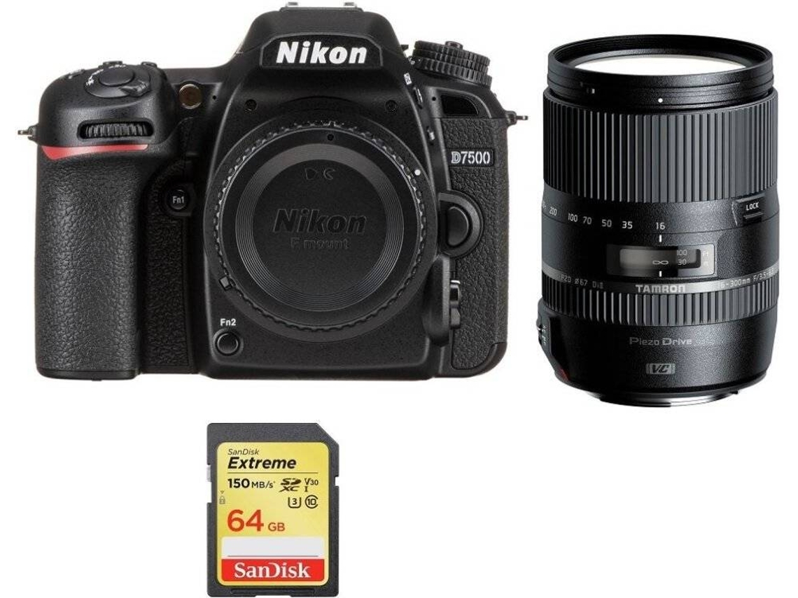 Kit Máquina Fotográfica NIKON D7500 + Tamron 16-300mm F3.5-6.3 Di