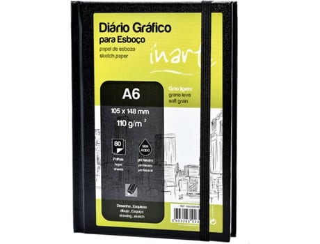 Diário Gráfico Esboço, A6, 110 g/m2, 80 Folhas