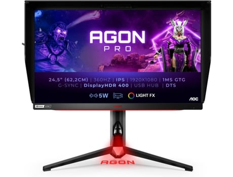 Aoc Monitor Led Ips 25 Fhd 1ms 360hz Hdmi Dp Usb Colunas Gaming