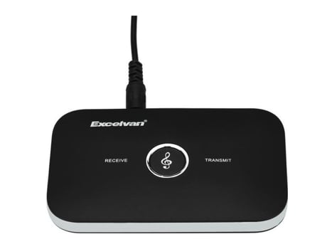 Transmissor Bluetooth Receptor 2 em 1 Música Áudio Estéreo 3.5mm para Alto-falante TV MP3 iPad iPhone Tablet Carro Preto Excelvan EXCELVAN