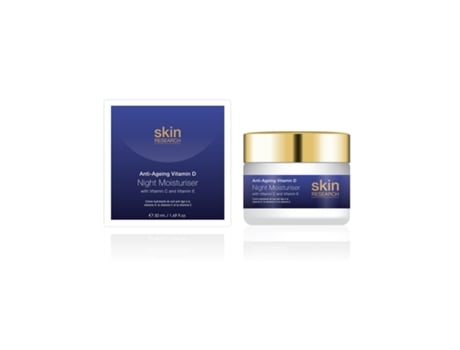 Creme de Rosto SKIN RESEARCH Anti-Ageing Vitamina D Night Moisturiser With Vitamina C e Vitamina E (50 ml)