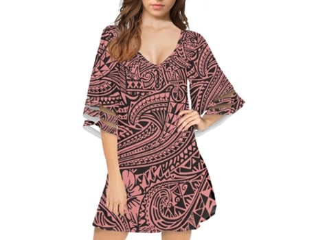 Vestido FYY Havaianocom Meia Poliéster Multicor (2XL)