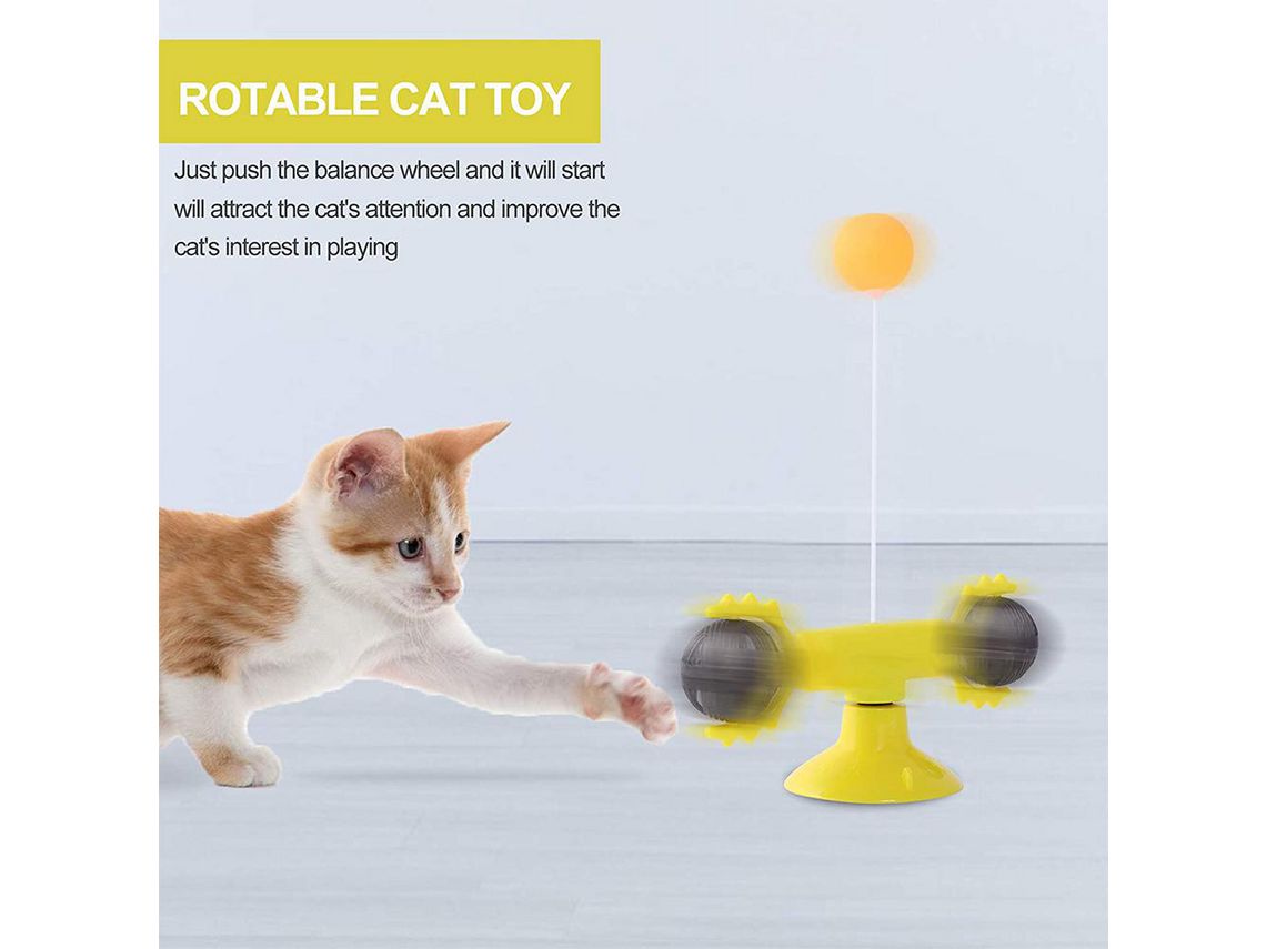 Brinquedo para Gatos de Moinho de Vento Amarelo