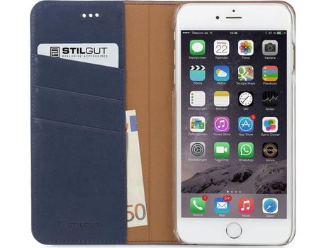 Capa Fólio para iPhone 6 Plus STILGUT Pele Azul