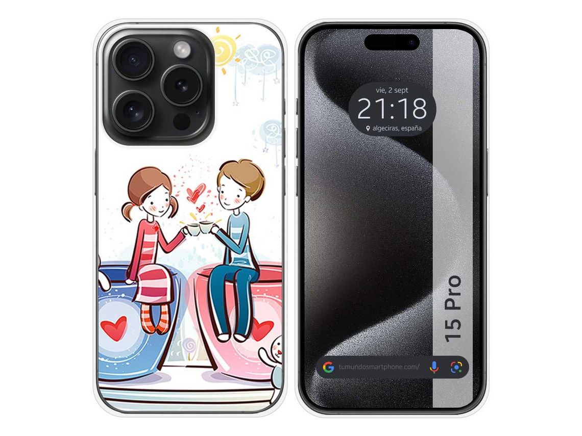 Capa para IPhone 15 Pro TUMUNDOSMARTPHONE de Silicone com Desenho-Multicor