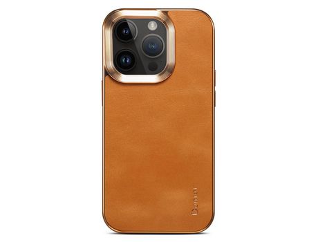 Capa para iPhone 14 Pro DENIOR Pele Sintética Anti-Riscos Laranja