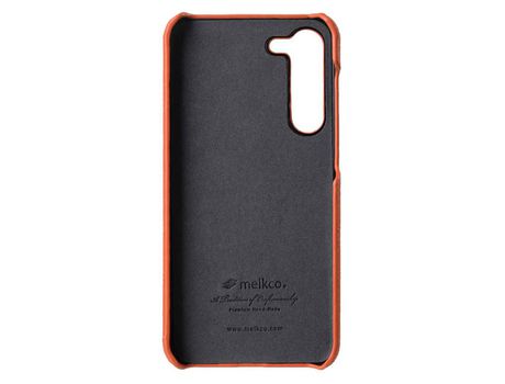 Capa para Samsung Galaxy S22+/S22 5G MELKCO Pele Sintética Laranja