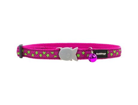 Coleira para Cães Red Dingo STYLE STARS LIME ON HOT PINK 41-63 cm