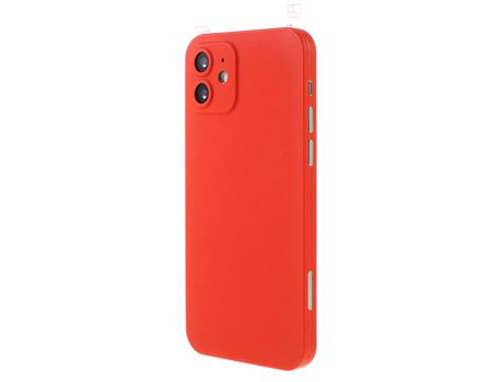 Capa para iPhone 12 Mini/12 RURIHAI Pele Sintética Vermelho