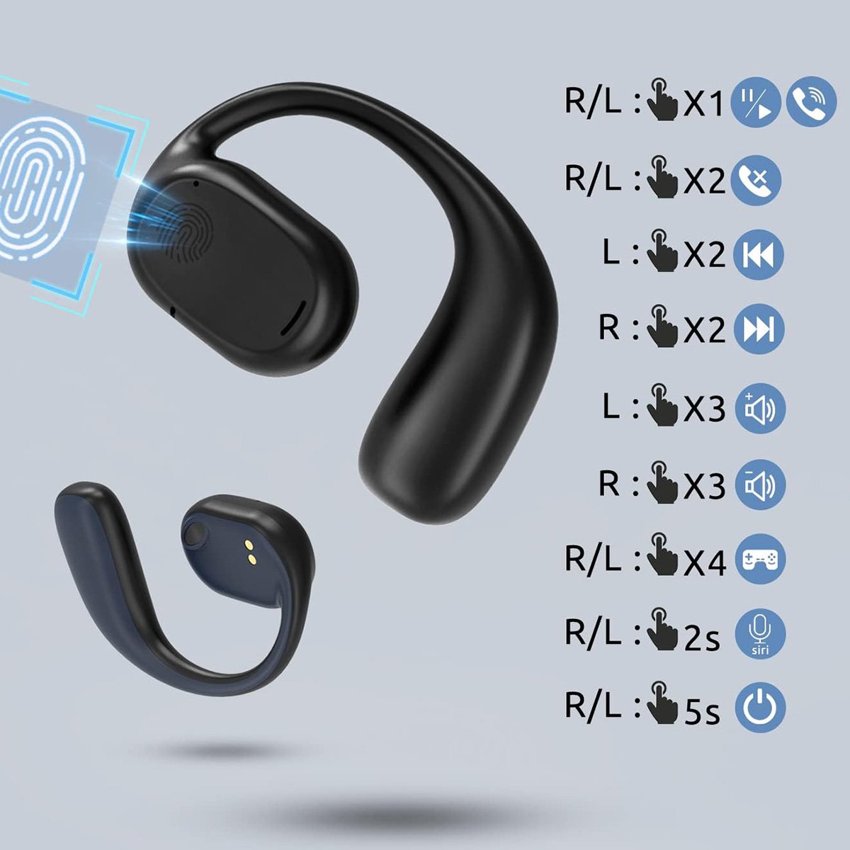 Auriculares Sem Fios Klack Com Condução Óssea - Design Confortável E  Consciência Do Ambiente Preto - Preto - Auriculares Sem Fios Klack com  Condução Óssea - Design confortável e consciência do ambiente