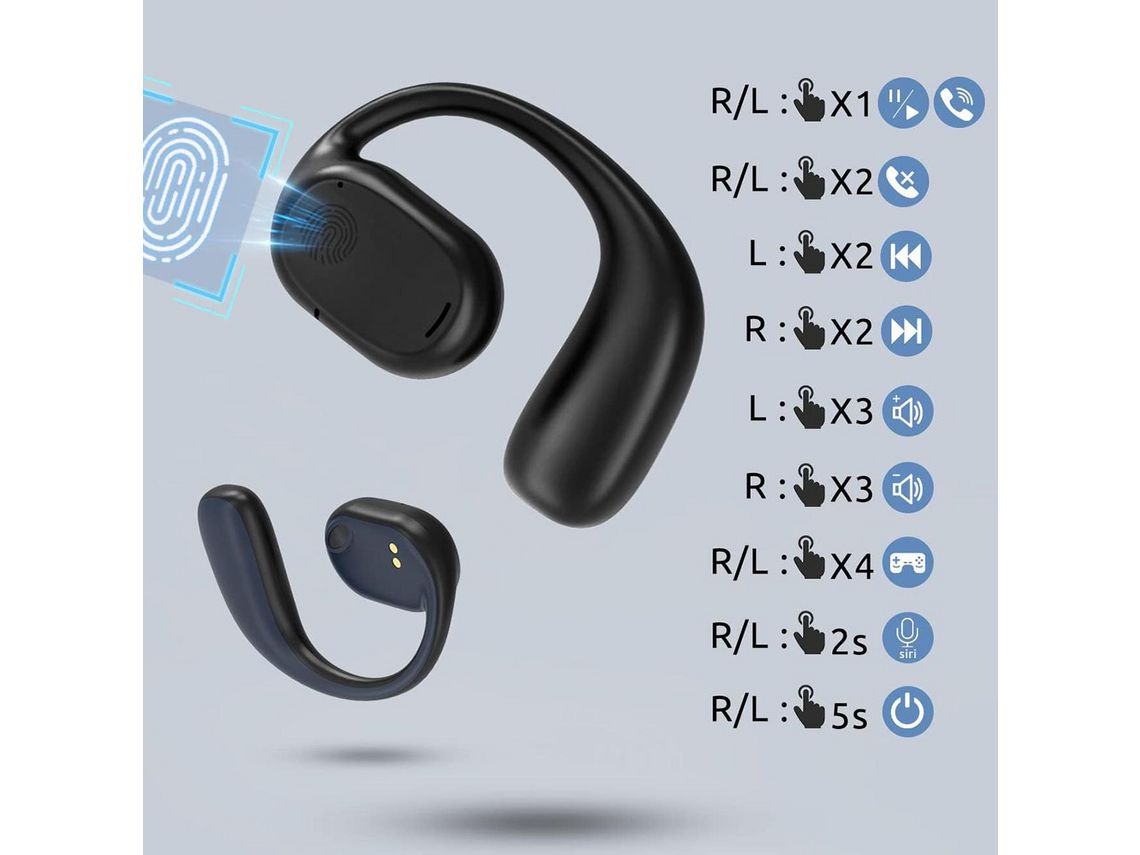 IKT Auriculares sem fios, auriculares Bluetooth 5.3, CVC8.0 chamada clara,  36H de reprodução