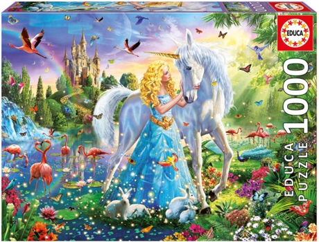 Puzzle  Princesa e Unicórnio (1000 Peças)