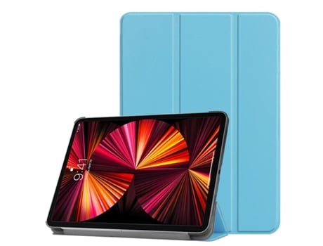 Capa Tripla de Couro Ecológico ILIKE Apple Ipad 10 2'' 2021 9ª Geração / Ipad 10 2'' 7ª Geração Azul Celeste