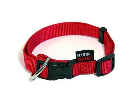 Coleira para Cães da MARTIN SELLIER em Nylon Limpo com Fecho Rápido MARTIN SELLIER Vermelho 30 a 45 x L. 1,6