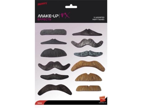 Bigodes  Conjunto De 12 Unidades Com Várias Formas E Cores