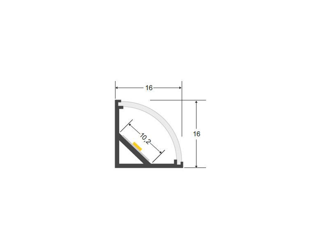 Perfil Aluminio Kork Mini Para Fitas Led 2 Metros LEDBOX Worten Pt