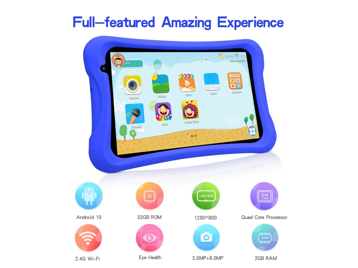 PRITOM Tablet infantil de 7 polegadas, Quad Core Android 10.0, 32 GB ROM