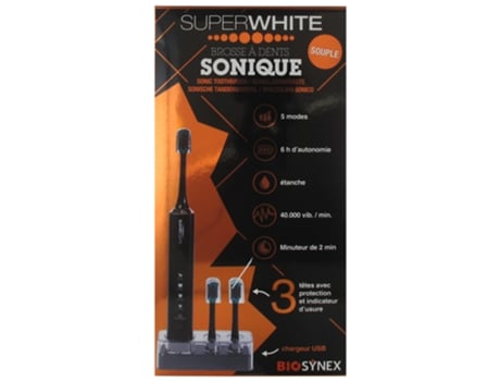 Escova de dentes Sonic macia SUPERWHITE Cor: Preto