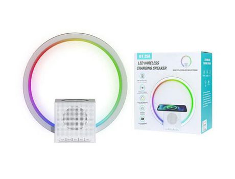 Coluna Wireless Portátil RGB, 2 em 1, com Carregamento Magsafe/Wireless, M2 TEC BT258 Branco