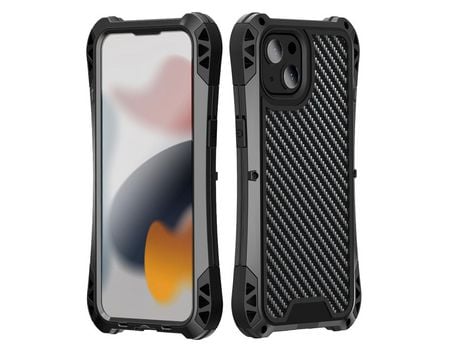 Capa TPU R-JUST quatro airbags de canto anti-queda, híbrido preto para iPhone 13 mini 5.4