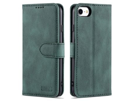 Capa PU + TPU AZNS com suporte verde para iPhone SE (2nd Gen)/8 4.7 /7 4.7