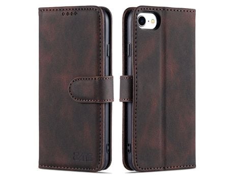 Capa PU + TPU AZNS com suporte marrom para iPhone SE (2nd Gen)/8 4.7 /7 4.7