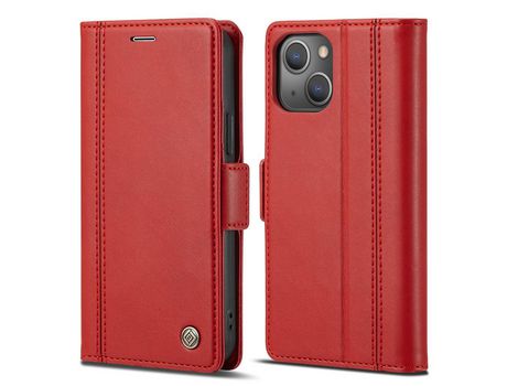 Capa PU + TPU LC.IMEEKE à prova de choque, vermelho para iPhone 13 mini 5.4