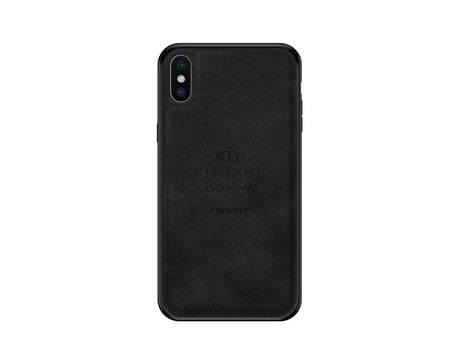 Capa TPU + PU PINWUYO vintage, híbrido preto para iPhone X/XS 5.8