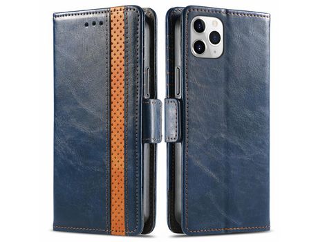 Capa PU CASENEO com apoio azul para iPhone 11 Pro Max 6.5