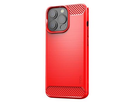 Capa TPU MOFI textura de fibra de carbono vermelho para iPhone 13 Pro Max 6.7